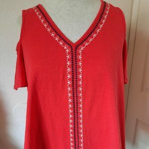 Skies are Blue Embroidered Detail Top